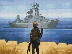Фото Картина из страз Российский военный корабль…. ColorArt (CLR-PST477, На подрамнике) от интернет-магазина рукоделия Sylarozumu.com.ua
