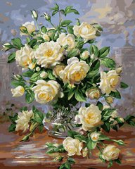 Фото Картина за номерами Білі троянди (BK-GX7547) (Без коробки) від інтернет-магазину картин-розмальовок Sylarozumu.com.ua