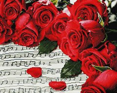 Фото Картина з страз Троянди на нотах ColorArt (CLR-PSP037) від інтернет-магазину рукоділля Sylarozumu.com.ua