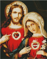 Фото Картина зі страз Святі Серця Ісуса і Марії Алмазна мозаіка (OSF090) від інтернет-магазину рукоділля Sylarozumu.com.ua