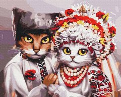 Фото Картина за номерами Весілля українських котиків ©Маріанна Пащук (BSM-B53340) від інтернет-магазину картин-розмальовок Sylarozumu.com.ua