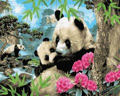Фото Малювання по номерам Мама панда (VP1448) Babylon від інтернет-магазину картин-розмальовок Sylarozumu.com.ua