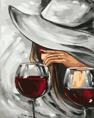 Фото Картина за номерами Дівчина та вино (ANG471) (Без коробки) від інтернет-магазину картин-розмальовок Sylarozumu.com.ua