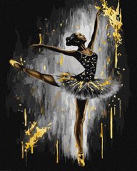 Фото Картина за номерами Граціозна балерина з фарбами металік extra ©art_selena_ua (KH8315) Ідейка від інтернет-магазину картин-розмальовок Sylarozumu.com.ua