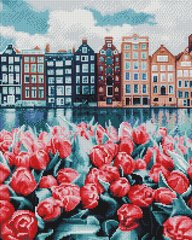 Фото Картина зі страз Тюльпани Амстердама Rainbow Art (EJ1288) від інтернет-магазину рукоділля Sylarozumu.com.ua