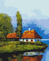 Фото Картина за номерами Хатинка біля озера (BSM-B53152) від інтернет-магазину картин-розмальовок Sylarozumu.com.ua