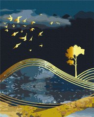 Фото Картина по номерам Птицы ночи с золотой краской (BS53042) (Без коробки) от интернет-магазина картин-раскрасок Sylarozumu.com.ua