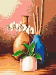Фото Картина з страз Біла орхідея ТМ Алмазна мозаіка (DMF-310) від інтернет-магазину рукоділля Sylarozumu.com.ua