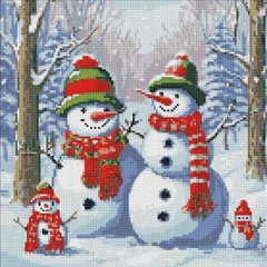 Фото Алмазна картина Чарівні сніговики з голограмними стразами (AB) Ідейка (AMO7764) від інтернет-магазину рукоділля Sylarozumu.com.ua