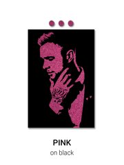 Замовлення портрет фото flip-flop з блискітками, полотно 70x90 см рожевий на чорному