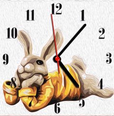 Фото Картина за номерами годинник Кролик (ASG016) ArtStory (Без коробки) від інтернет-магазину картин-розмальовок Sylarozumu.com.ua