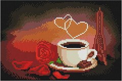 Фото Картина з страз Кава з трояндою ColorArt (CLR-PDT709) від інтернет-магазину рукоділля Sylarozumu.com.ua
