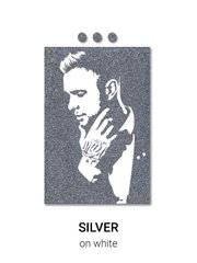 Замовлення портрет фото flip-flop з блискітками, полотно 70x90 см срібло на білому
