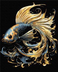 Фото Картина за номерами Чарівна рибка (чорне полотно) (BSB0006) (Без коробки) від інтернет-магазину картин-розмальовок Sylarozumu.com.ua