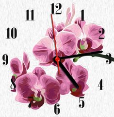 Фото Картина за номерами годинник Орхідея (ASG019) ArtStory (Без коробки) від інтернет-магазину картин-розмальовок Sylarozumu.com.ua