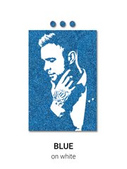 Замовлення портрет фото flip-flop з блискітками, полотно 70x90 см синій на білому