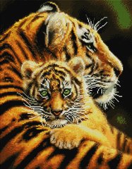 Фото Картина зі страз Смугасті тигри BrushMe (GF1378) від інтернет-магазину рукоділля Sylarozumu.com.ua