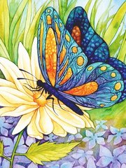 Фото Картина з страз Метелик на квітці ТМ Алмазна мозаіка (DM-035) від інтернет-магазину рукоділля Sylarozumu.com.ua