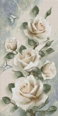 Фото Алмазная техника Белые розы ColorArt (CLR-PTS1301, На подрамнике) от интернет-магазина рукоделия Sylarozumu.com.ua