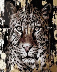 Фото Картина за номерами Золотий леопард (золоті фарби) (JX1108) (Без коробки) від інтернет-магазину картин-розмальовок Sylarozumu.com.ua