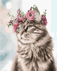 Фото Алмазна картина Кішка у віночку (BGZS1145) від інтернет-магазину картин-розмальовок Sylarozumu.com.ua