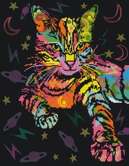 Фото Алмазна картина Неонова кішка (BGZS1186) від інтернет-магазину картин-розмальовок Sylarozumu.com.ua