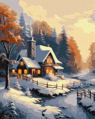 Фото Картини за номерами Зимовий будиночок ©art_selena_ua (KHO6333) Ідейка (Без коробки) від інтернет-магазину картин-розмальовок Sylarozumu.com.ua