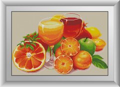 Фото Картина з страз Апельсиновий натюрморт (квадратні камені, повна зашивання) Dream Art (DA-30531) від інтернет-магазину рукоділля Sylarozumu.com.ua