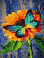Фото Картина з страз Метелик на соняшнику НікіТошка (EJ1276) від інтернет-магазину рукоділля Sylarozumu.com.ua