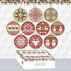 Фото Новорічні кулі у подарунковій упаковці ТМ Алмазна мозаїка (DMS-001) від інтернет-магазину рукоділля Sylarozumu.com.ua