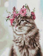 Фото Картина з страз Кіт у вінку ColorArt (CLR-PST468) від інтернет-магазину рукоділля Sylarozumu.com.ua