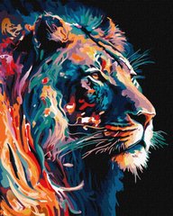 Фото Картина за номерами Граціозний лев з фарбами металік extra ©art_selena_ua (KH6517) Ідейка від інтернет-магазину картин-розмальовок Sylarozumu.com.ua