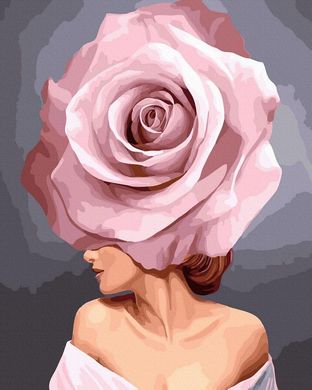 Фото Розмальовка по номерах Дівчина-троянда (BK-GX42091) (Без коробки) від інтернет-магазину картин-розмальовок Sylarozumu.com.ua