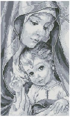 Фото Картина з страз Богородиця з Ісусом сіра ColorArt (CLR-PTP901) від інтернет-магазину рукоділля Sylarozumu.com.ua
