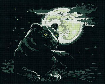 Фото Картина алмазами Черная пантера Алмазная мозаика (OSF069, Без подрамника) от интернет-магазина рукоделия Sylarozumu.com.ua