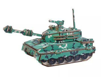 Деревянный конструктор (XC-G017H) Танк 230х120х136 мм