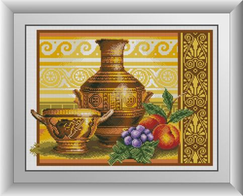 Фото Картина из страз Ваза с персиками (полная зашивка, квадратные камни) Dream Art (DA-30214, ) от интернет-магазина рукоделия Sylarozumu.com.ua