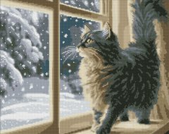Фото Алмазная живопись Снегопад за окном с голограммными стразами (AB) ©art_selena_ua Идейка (AMO7801, На подрамнике) от интернет-магазина рукоделия Sylarozumu.com.ua