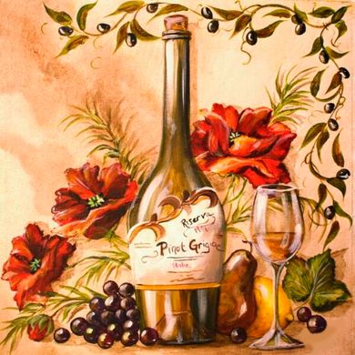 Фото Картина из страз Французское вино ТМ Алмазная мозаика (DMF-219, ) от интернет-магазина рукоделия Sylarozumu.com.ua