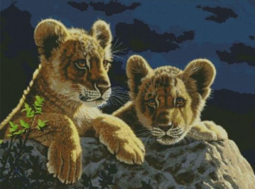 Фото Набір алмазної мозаїки Нічна вилазка (лев'ята) (56 х 75 см) Dream Art (DA-31591) від інтернет-магазину рукоділля Sylarozumu.com.ua