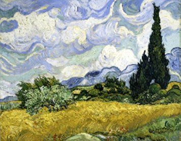 Фото Алмазна картина Поле з кипарисами худ. Vincent van Gogh Діамантові ручки (GU_189699) від інтернет-магазину рукоділля Sylarozumu.com.ua