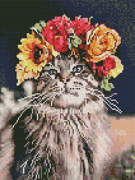 Фото Алмазная мозаика Кошка с венчиком Rainbow Art (EJ1381, На подрамнике) от интернет-магазина рукоделия Sylarozumu.com.ua