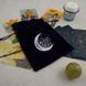 Мешок для таро №27, Магические символы, белый принт и фиолетовый мешочек, MI2136