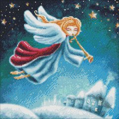 Фото Набор алмазной вышивки Рождественский ангел Идейка (AMO7573, На подрамнике) от интернет-магазина рукоделия Sylarozumu.com.ua