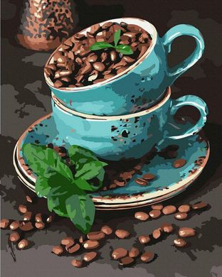 Фото Картина по номерам Ароматные кофейные зерна (ANG314) (Без коробки) от интернет-магазина картин-раскрасок Sylarozumu.com.ua