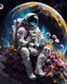 Комплектація Малювання по номерам Космонавт із квітами (NIK-N791) від інтернет-магазину товарів для творчості Sylarozumu.com.ua