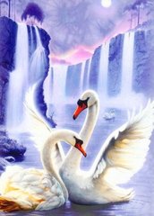 Фото Картина из страз Пара лебедей ТМ Алмазная мозаика (DM-047, ) от интернет-магазина рукоделия Sylarozumu.com.ua