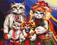Фото Картина по номерам Кошачья семья © Марианна Пащук (BSM-B53872) от интернет-магазина картин-раскрасок Sylarozumu.com.ua