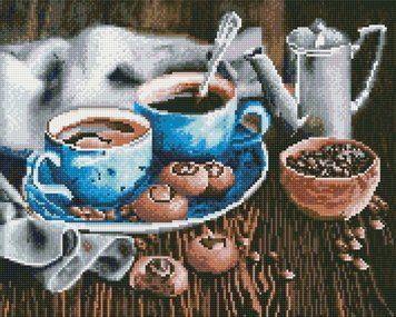 Фото Алмазная вышивка Вкусный кофе Никитошка (GJ5182, На подрамнике) от интернет-магазина рукоделия Sylarozumu.com.ua