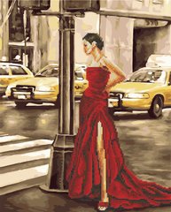 Фото Алмазна картина Дама в червоному (BGZS1083) від інтернет-магазину картин-розмальовок Sylarozumu.com.ua